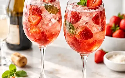 Koktajl z truskawek i prosecco