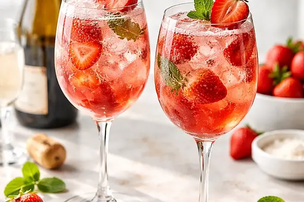 Koktajl z truskawek i prosecco