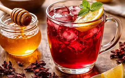 Hibiscus tea with honey