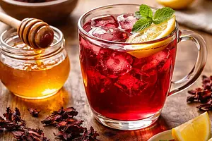 Hibiscus tea with honey