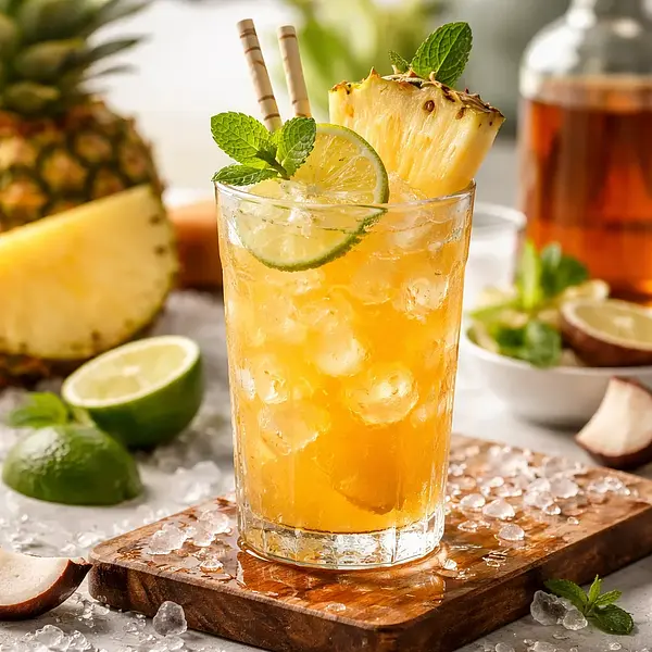 Pineapple and Rum Cocktail