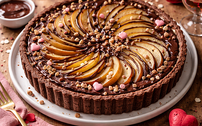 Tarta czekoladowo‑gruszkowa na Walentynki (wariant b8d16ccc)