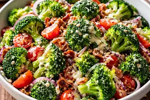Broccoli Salad with Garlic Sauce