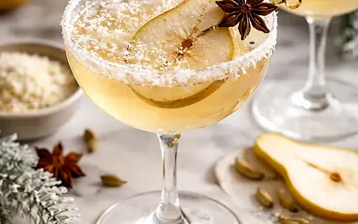 Elegant Winter Cocktail: Pear Cider with Cardamom and White Chocolate