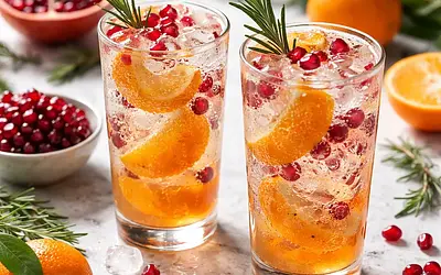 Sparkling Winter Drink with Clementine and Pomegranate