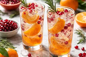 Sparkling Winter Drink with Clementine and Pomegranate