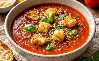 Tomato soup from yesterday's broth