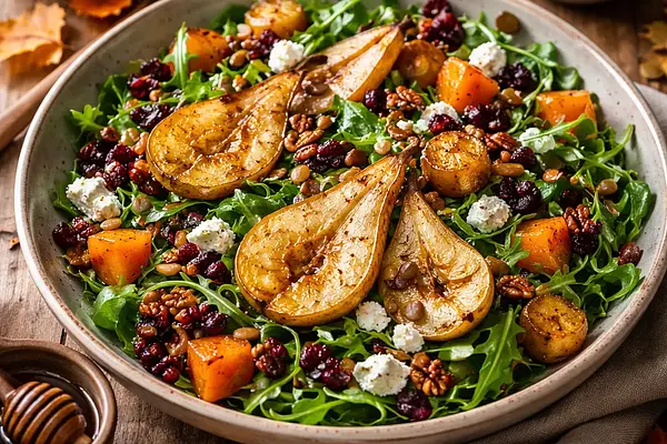 Tradycyjna sałatka jesienna z pieczonymi gruszkami i dynią (wariant 2533ea3e)