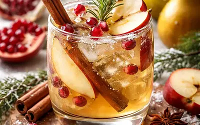 Winter Pear-Apple Cocktail with Pomegranate (variant 9a7e8a51)
