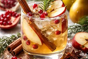 Winter Pear-Apple Cocktail with Pomegranate (variant 9a7e8a51)