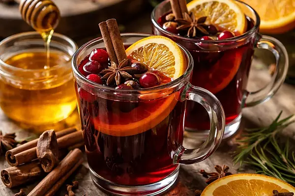 Tradycyjne grzane wino z pomarańczą i miodem