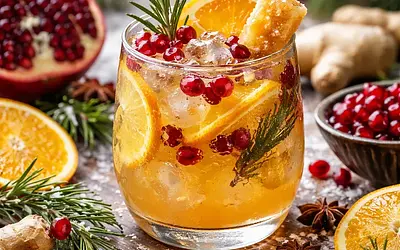 Winter Ginger-Citrus Drink with Pomegranate (variant eb2331e1)