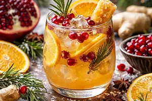 Winter Ginger-Citrus Drink with Pomegranate (variant eb2331e1)