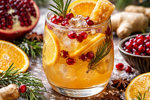 Winter Ginger-Citrus Drink with Pomegranate (variant eb2331e1)