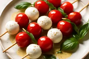 Szaszłyki z mozzarellą i pomidorkami