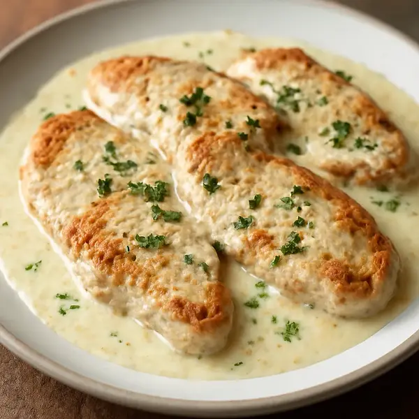 Turkey fillet in cream sauce