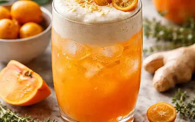 Modern Seasonal Cocktail: Persimmon & Kumquat with Ginger Foam