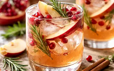 Quick Winter Apple-Pomegranate Drink with Rosemary