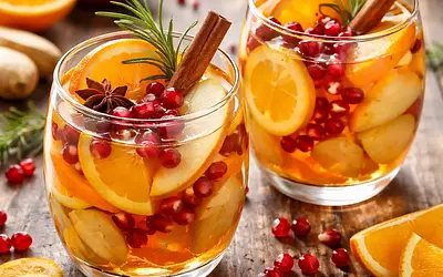 Autumn Apple-Orange Drink with Ginger and Pomegranate (Quick)
