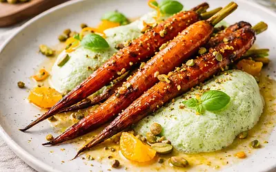 Seasonal cocktail "Orange-roasted carrot with basil foam" (variant 79e14ecd)