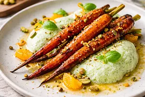 Seasonal cocktail "Orange-roasted carrot with basil foam" (variant 79e14ecd)