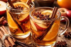Traditional apple-orange mulled wine with cardamom and vanilla (variant a734aa4a)