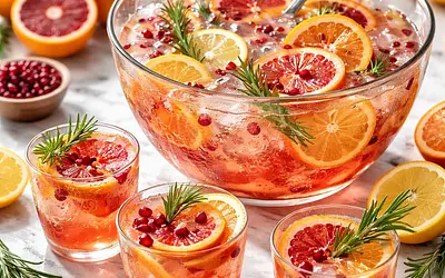 Sparkling citrus-pomegranate punch with rosemary (variant 01aa5b10)