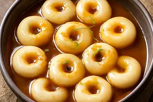 Kluski śląskie z sosem pieczeniowym