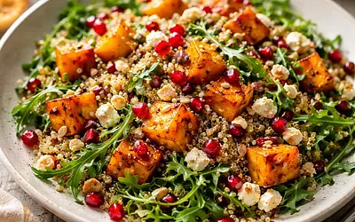Quick Seasonal Salad: Roasted Pumpkin, Quinoa, and Pomegranate