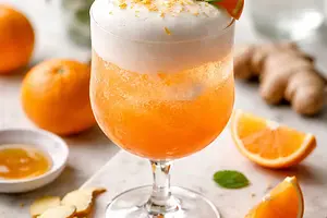 Mandarynkowo-imbir Fizz z Chmurką Aquafaby