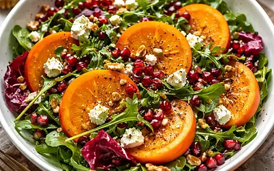 Quick Winter Salad with Celery, Persimmon, and Pomegranate