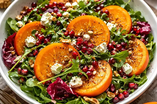 Szybka zimowa sałatka z selera, kaki i granatem (wariant 7fc79755)