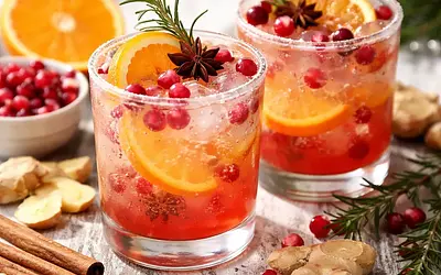 Winter Sparkling Orange-Pomegranate Drink with Ginger (variant 3a0fa5cf)