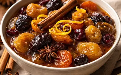 Traditional Dried Fruit Compote with a Hint of Orange and Spices