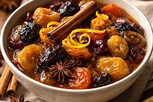 Traditional Dried Fruit Compote with a Hint of Orange and Spices