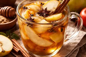 Traditional Hot Apple-Pear Compote with Spices