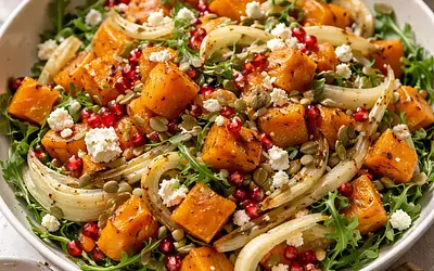 Roasted Butternut Squash, Fennel, and Pomegranate Salad