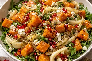 Roasted Butternut Squash, Fennel, and Pomegranate Salad