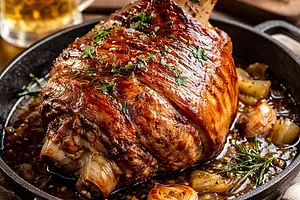 Pork knuckle marinated in beer