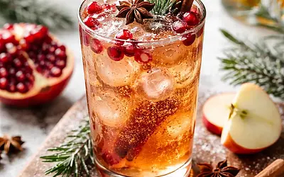 Sparkling Winter Cocktail with Pomegranate, Cider, and Spiced Syrup (variant dd0620e4)