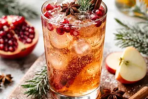 Sparkling Winter Cocktail with Pomegranate, Cider, and Spiced Syrup (variant dd0620e4)