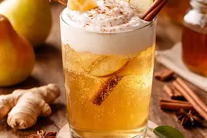 Autumn Pear-Ginger Cider with Vanilla Foam (variant f17dc245)