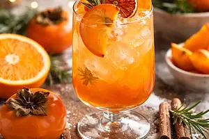 Shiny Winter Orange-Persimmon Cocktail
