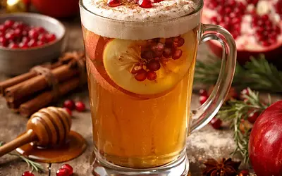 Traditional Winter Apple-Pomegranate Cider with Cinnamon Foam (Variant 30c55b30)