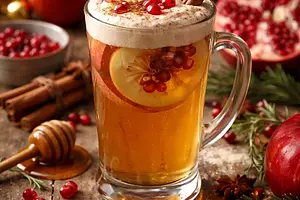 Traditional Winter Apple-Pomegranate Cider with Cinnamon Foam (Variant 30c55b30)
