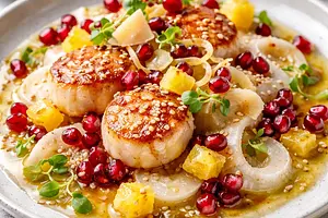 Winter Fusion: Yuzu-Pomegranate with Hojicha and Ginger Syrup