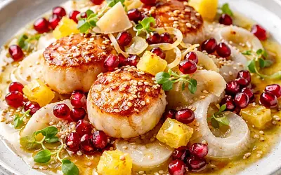 Winter Fusion: Yuzu-Pomegranate with Hojicha and Ginger Syrup