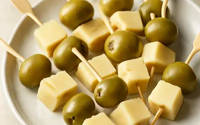 Cheese and Olive Skewers