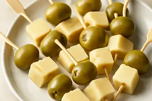 Cheese and Olive Skewers