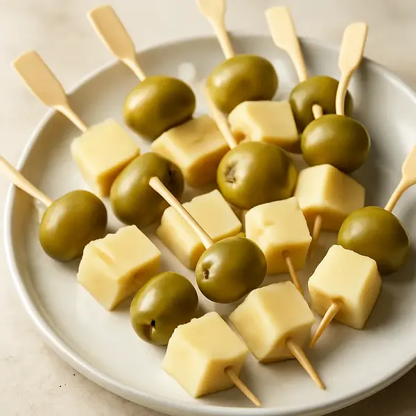 Cheese and Olive Skewers